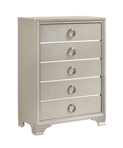 Salford 5-drawer Chest Metallic Sterling - imattress & ifurniture (FL)