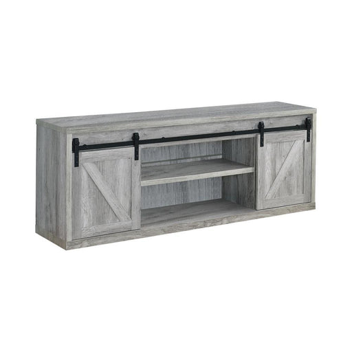 Brockton 71-inch 3-shelf Sliding Doors TV Console Grey Driftwood - imattress & ifurniture (FL)