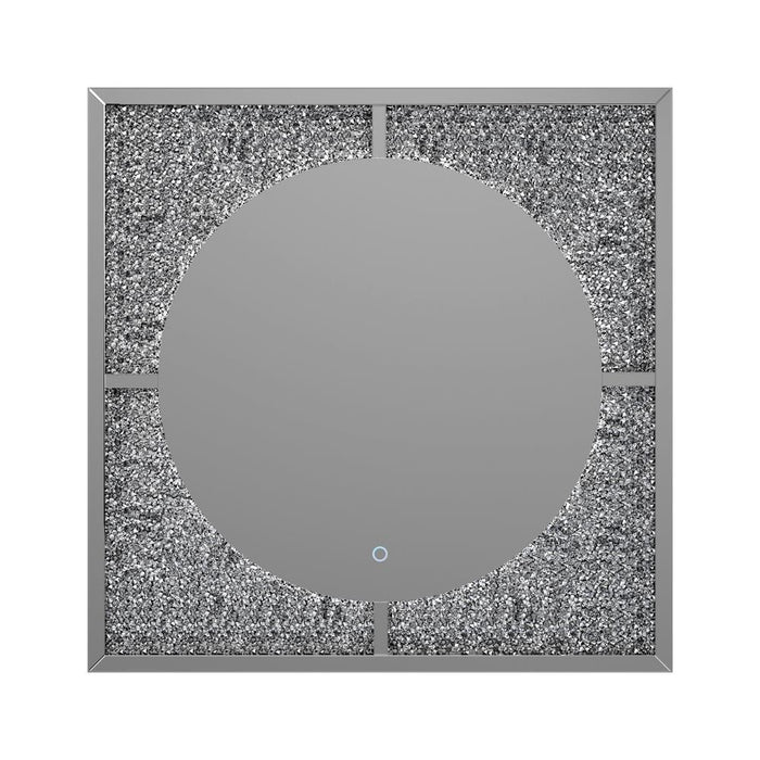 Theresa LED Wall Mirror Silver and Black