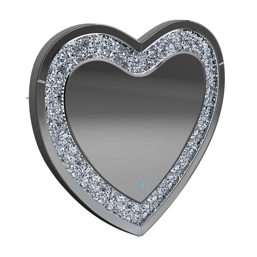 Aiko Heart Shape Wall Mirror Silver - imattress & ifurniture (FL)