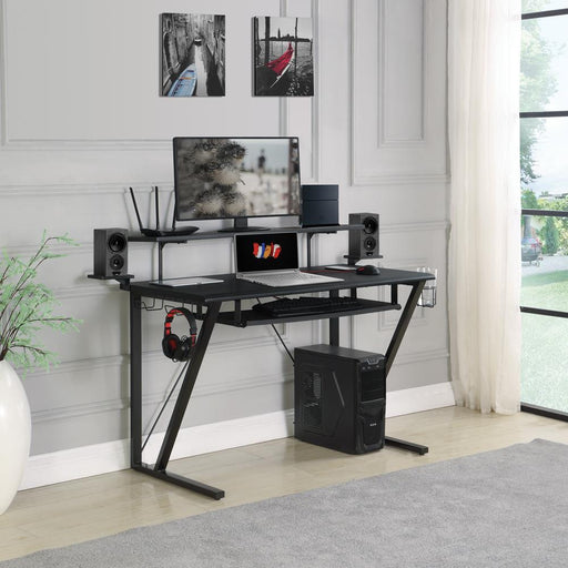 Wedalia Gaming Desk with Cup Holder Gunmetal - imattress & ifurniture (FL)