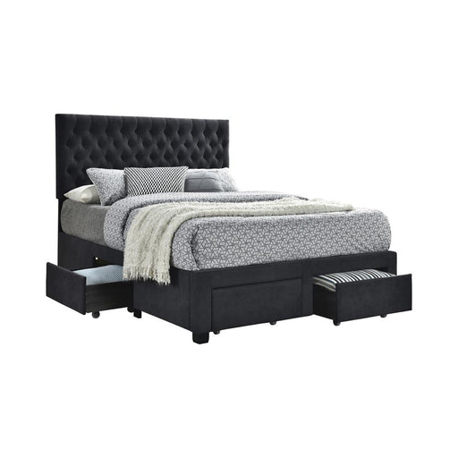 Soledad Queen 4-drawer Button Tufted Storage Bed Charcoal - imattress & ifurniture (FL)