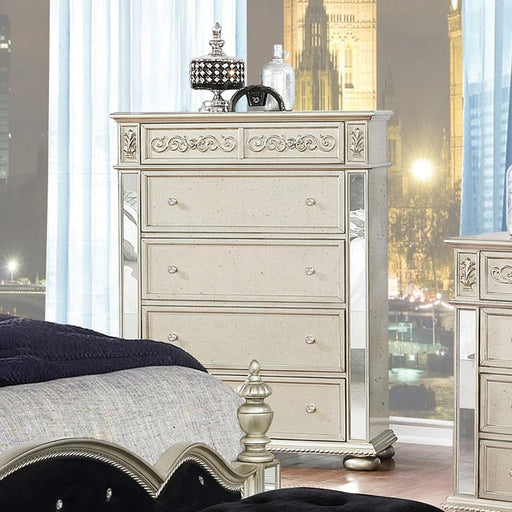 Heidi 5-drawer Chest Metallic Platinum - imattress & ifurniture (FL)