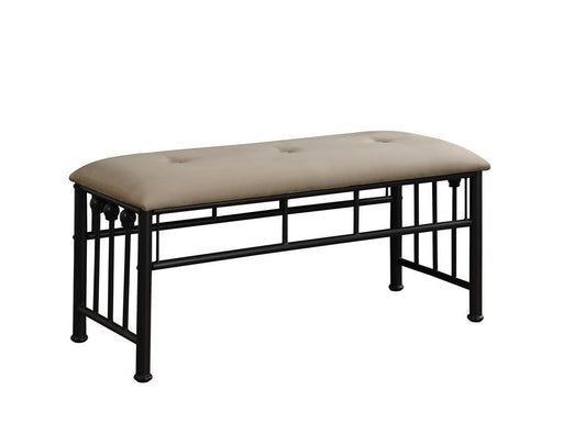 Livingston Upholstered Bench Brown and Dark Bronze - imattress & ifurniture (FL)