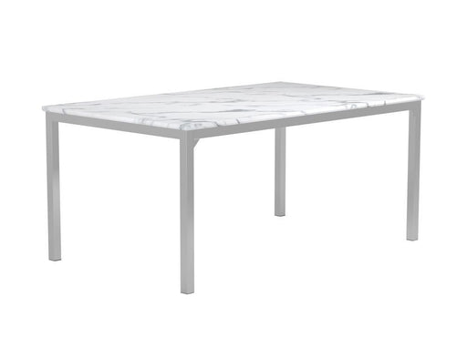 Athena Rectangle Dining Table with Marble Top Chrome - imattress & ifurniture (FL)