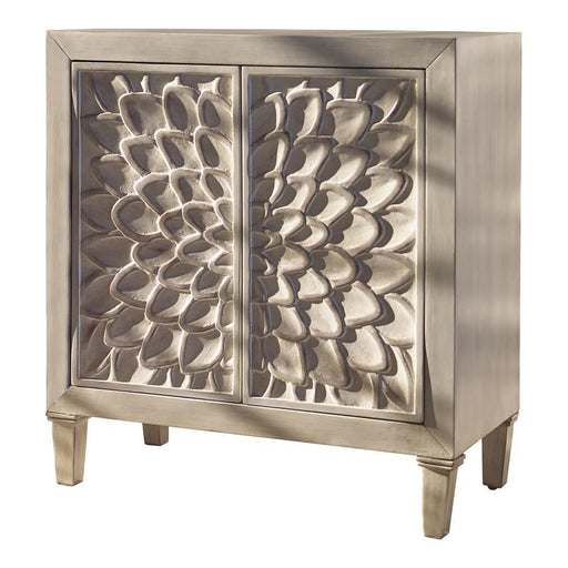 Clarkia Accent Cabinet with Floral Carved Door White - imattress & ifurniture (FL)