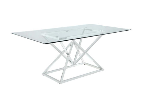 Beaufort Rectangle Glass Top Dining Table Chrome - imattress & ifurniture (FL)