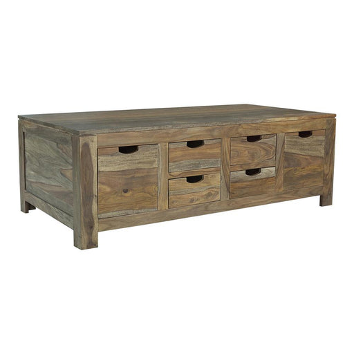 Esther 6-drawer Storage Coffee Table Natural Sheesham - imattress & ifurniture (FL)