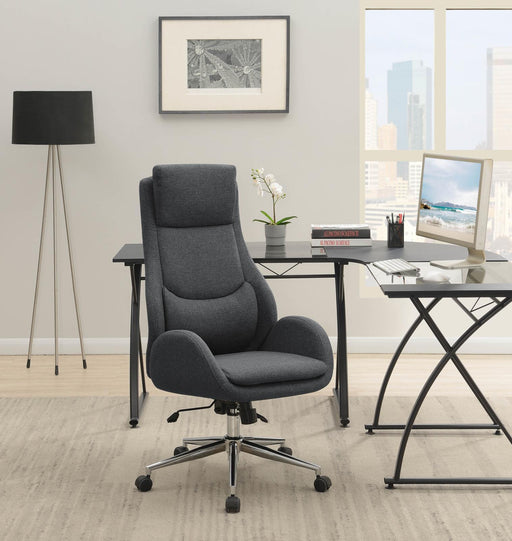 Cruz Upholstered Office Chair with Padded Seat Grey and Chrome - imattress & ifurniture (FL)