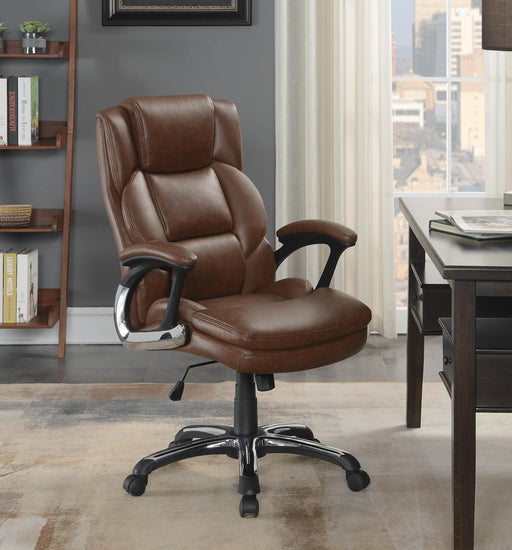 Nerris Adjustable Height Office Chair with Padded Arm Brown and Black - imattress & ifurniture (FL)