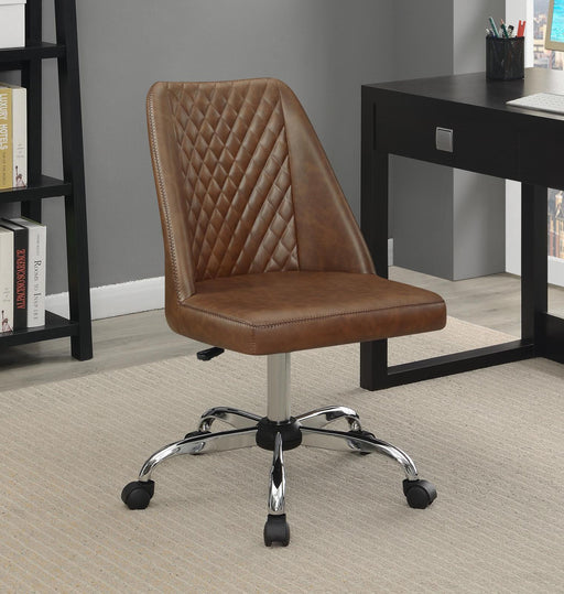 Althea Upholstered Tufted Back Office Chair Brown and Chrome - imattress & ifurniture (FL)