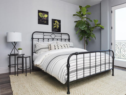 Packlan Eastern King Metal Panel Bed Matte Black - imattress & ifurniture (FL)