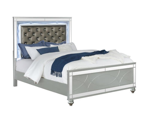 Gunnison California King Panel Bed with LED Lighting Silver Metallic - imattress & ifurniture (FL)