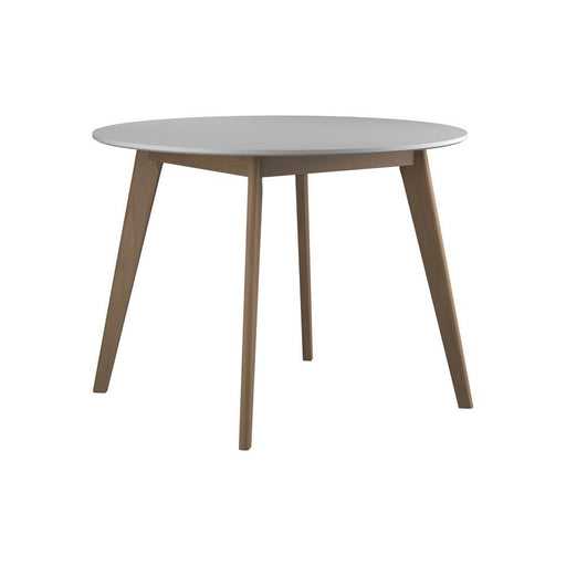 Breckenridge Round Dining Table Matte White and Natural Oak - imattress & ifurniture (FL)