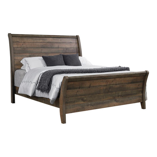 Frederick Queen Sleigh Panel Bed Weathered Oak - imattress & ifurniture (FL)