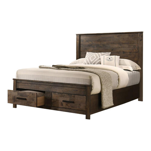 Woodmont Queen Storage Bed Rustic Golden Brown - imattress & ifurniture (FL)