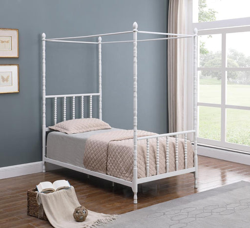 Betony Twin Canopy Bed White - imattress & ifurniture (FL)