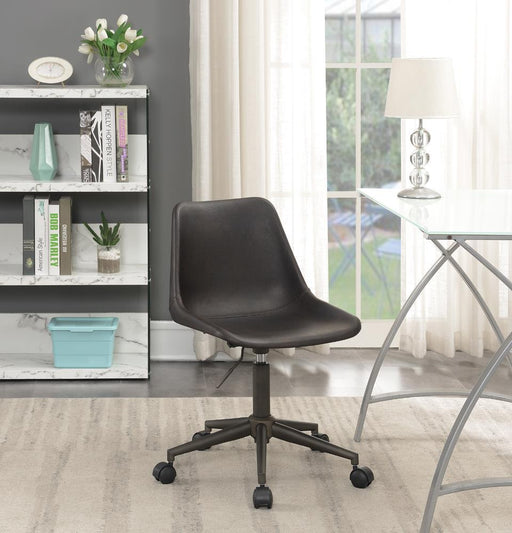 Carnell Adjustable Height Office Chair with Casters Brown and Rustic Taupe - imattress & ifurniture (FL)