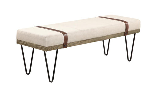 Austin Upholstered Bench Beige and Black - imattress & ifurniture (FL)