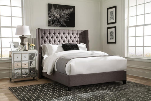 Bancroft Demi-wing Upholstered Eastern King Bed Grey - imattress & ifurniture (FL)