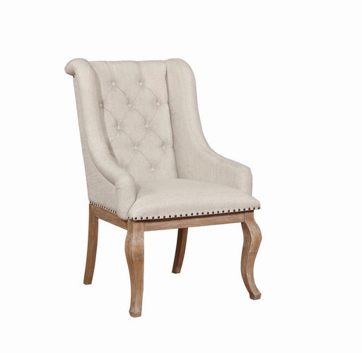 Brockway Tufted Arm Chairs Cream and Barley Brown (Set of 2) - imattress & ifurniture (FL)