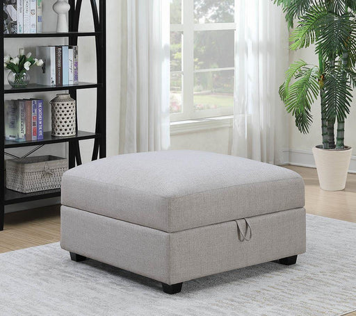 Cambria Upholstered Square Storage Ottoman Grey - imattress & ifurniture (FL)