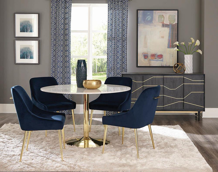 Mayette Side Chairs Dark Ink Blue (Set of 2) - imattress & ifurniture (FL)