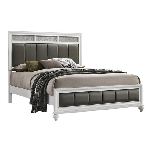 Barzini Queen Upholstered Panel Bed White - imattress & ifurniture (FL)