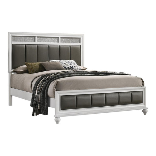 Barzini Eastern King Upholstered Panel Bed White - imattress & ifurniture (FL)