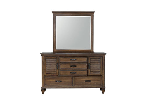 Franco 5-drawer Dresser with 2 Louvered Doors Burnished Oak - imattress & ifurniture (FL)