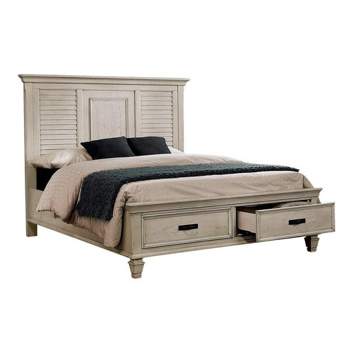 Franco Queen Storage Bed Antique White - imattress & ifurniture (FL)