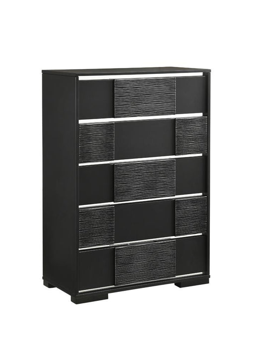 Blacktoft 5-drawer Chest Black - imattress & ifurniture (FL)