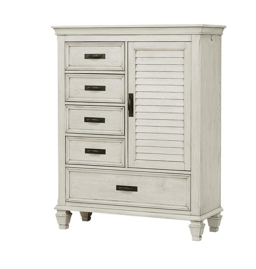 Franco 5-drawer Door Chest Antique White - imattress & ifurniture (FL)