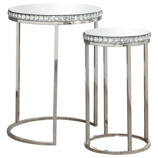 Addison 2-piece Round Nesting Table Silver - imattress & ifurniture (FL)