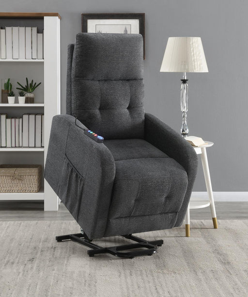 Howie Tufted Upholstered Power Lift Recliner Charcoal - imattress & ifurniture (FL)