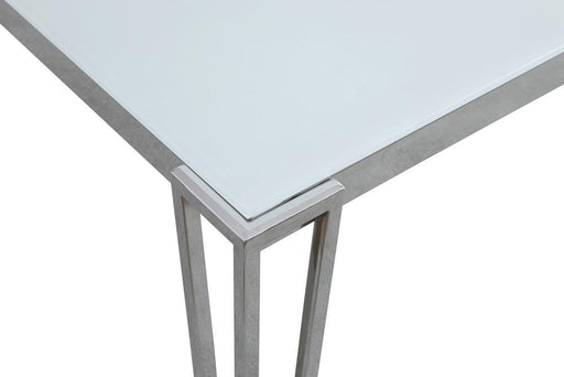 Pauline Rectangular Dining Table with Metal Leg White and Chrome - imattress & ifurniture (FL)