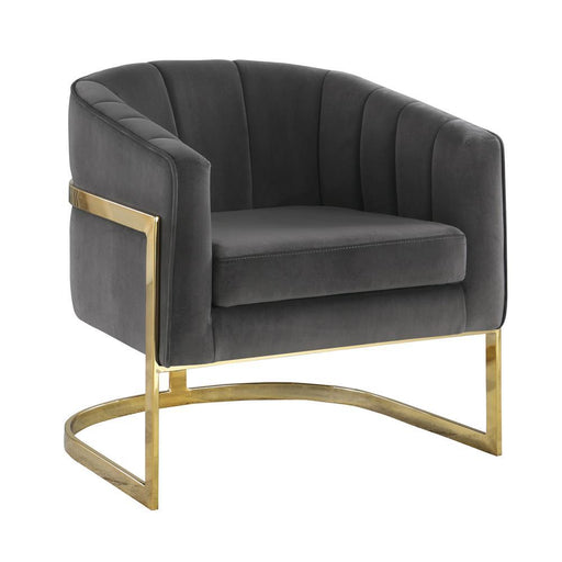 Joey Tufted Barrel Accent Chair Dark Grey and Gold - imattress & ifurniture (FL)