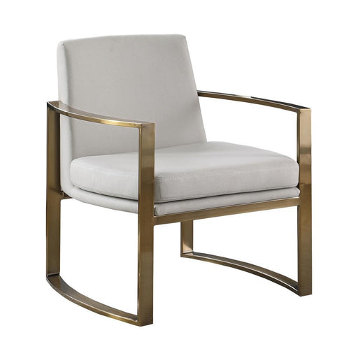 Cory Concave Metal Arm Accent Chair Cream and Bronze - imattress & ifurniture (FL)