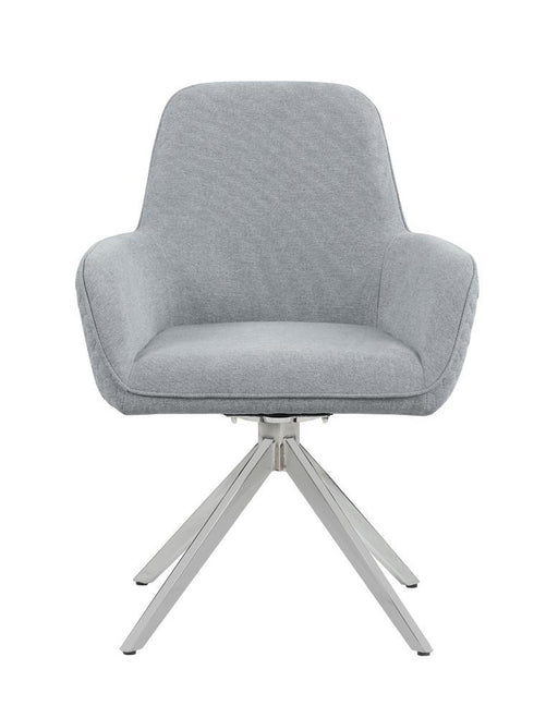 Abby Flare Arm Side Chair Light Grey and Chrome - imattress & ifurniture (FL)