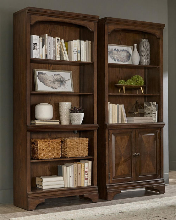 Hartshill Bookcase with Cabinet Burnished Oak - imattress & ifurniture (FL)