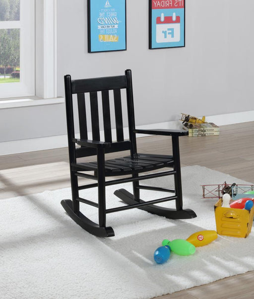 Annie Slat Back Youth Rocking Chair Black - imattress & ifurniture (FL)