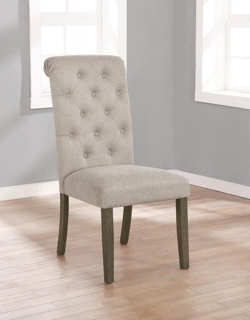 Balboa Tufted Back Side Chairs Rustic Brown and Beige (Set of 2) - imattress & ifurniture (FL)