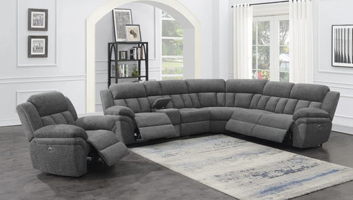 Bahrain 6-piece Upholstered Power Sectional Charcoal - imattress & ifurniture (FL)