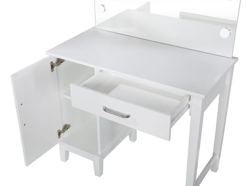 Elijah Vanity Set with LED Lights White and Dark Grey - imattress & ifurniture (FL)