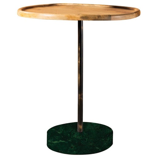 Ginevra Round Marble Base Accent Table Natural and Green - imattress & ifurniture (FL)