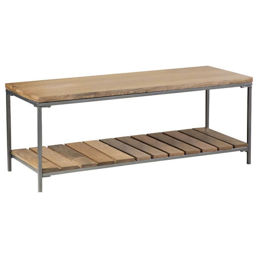 Gerbera Accent Bench with Slat Shelf Natural and Gunmetal - imattress & ifurniture (FL)