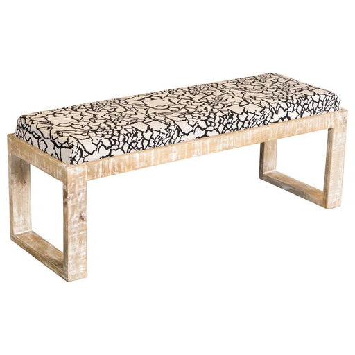 Aiden Sled Leg Upholstered Accent Bench Black and White - imattress & ifurniture (FL)