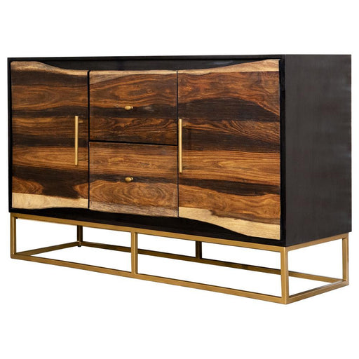 Zara 2-drawer Accent Cabinet Black Walnut and Gold - imattress & ifurniture (FL)