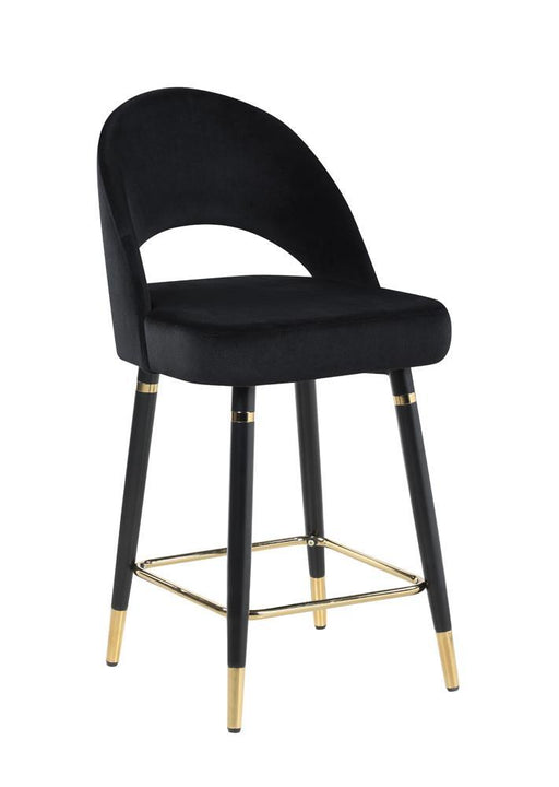 Lindsey Arched Back Upholstered Counter Height Stools Black (Set of 2) - imattress & ifurniture (FL)