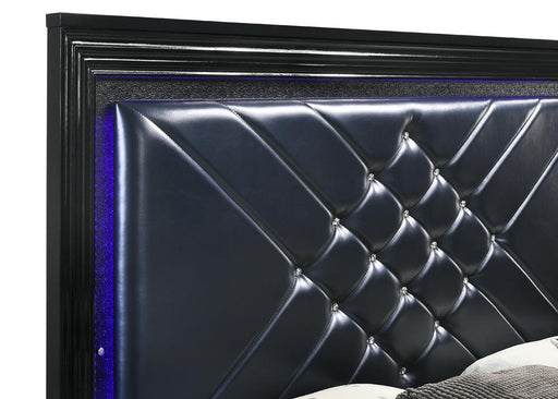 Penelope Eastern King Bed with LED Lighting Black and Midnight Star - imattress & ifurniture (FL)